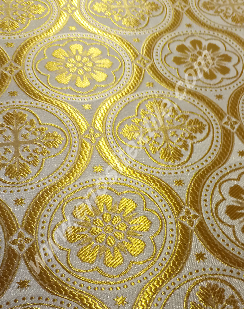 KL-010 White-Gold Brocade Fabrics